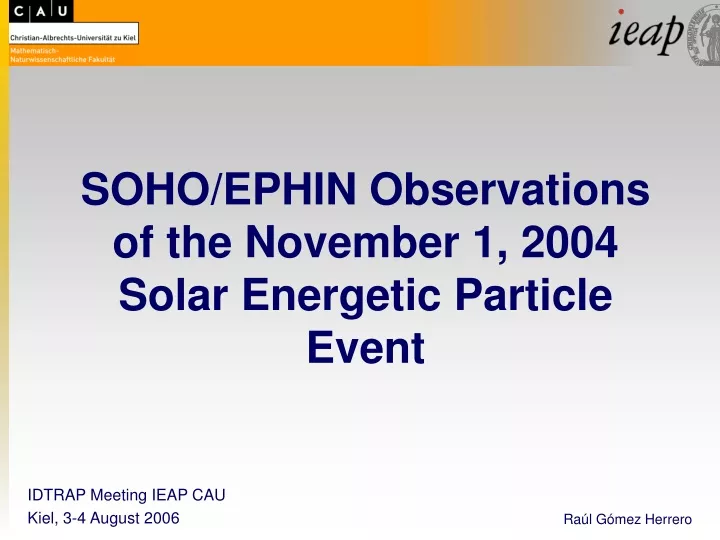 soho ephin observations of the november 1 2004 solar energetic particle event