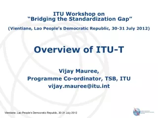 Overview of ITU-T