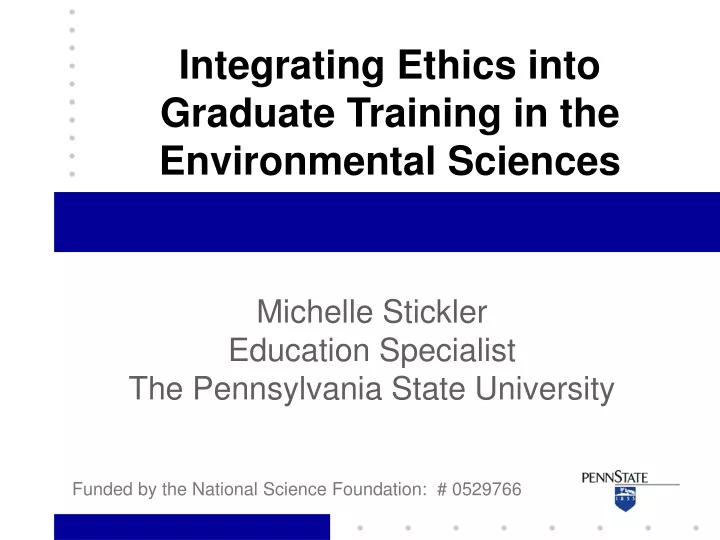 integrating ethics into graduate training in the environmental sciences