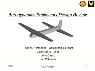 Aerodynamics Preliminary Design Review