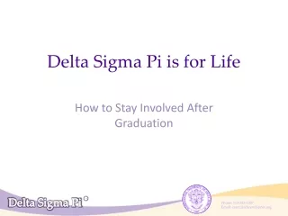Delta Sigma Pi is for Life
