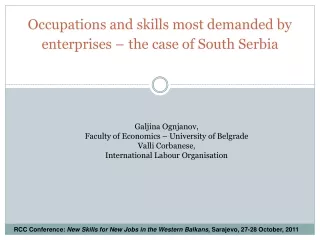 Occupations and skills most demanded by enterprises – the case of South Serbia