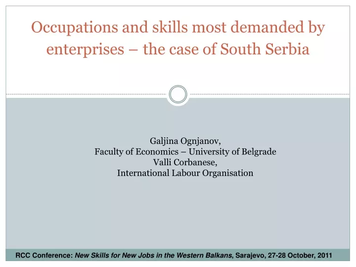 occupations and skills most demanded by enterprises the case of south serbia