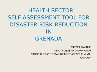 HEALTH SECTOR  SELF ASSESSMENT TOOL FOR  DISASTER RISK REDUCTION  IN  GRENADA TERENCE WALTERS