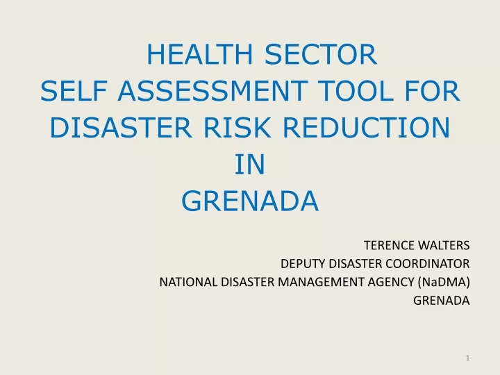 health sector self assessment tool for disaster