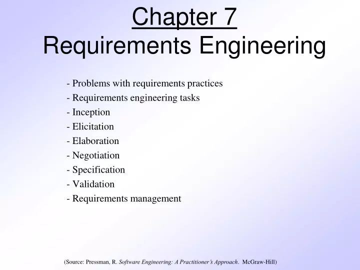 chapter 7 requirements engineering