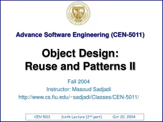 Advance Software Engineering (CEN-5011)