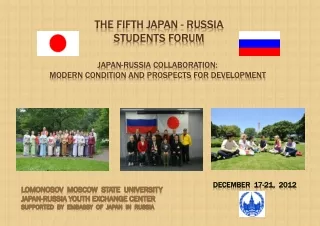 The  fIFTH  Japan - Russia STUDENTS forum