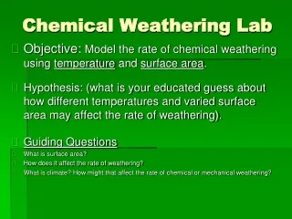 Chemical Weathering Lab