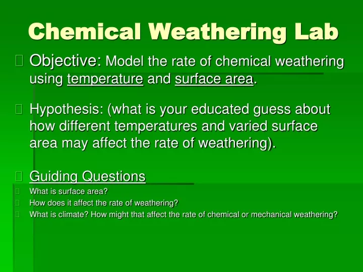 chemical weathering lab