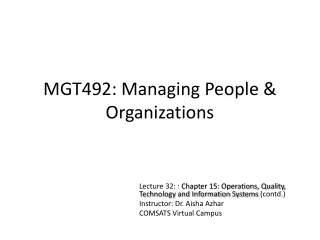 MGT492: Managing People &amp; Organizations