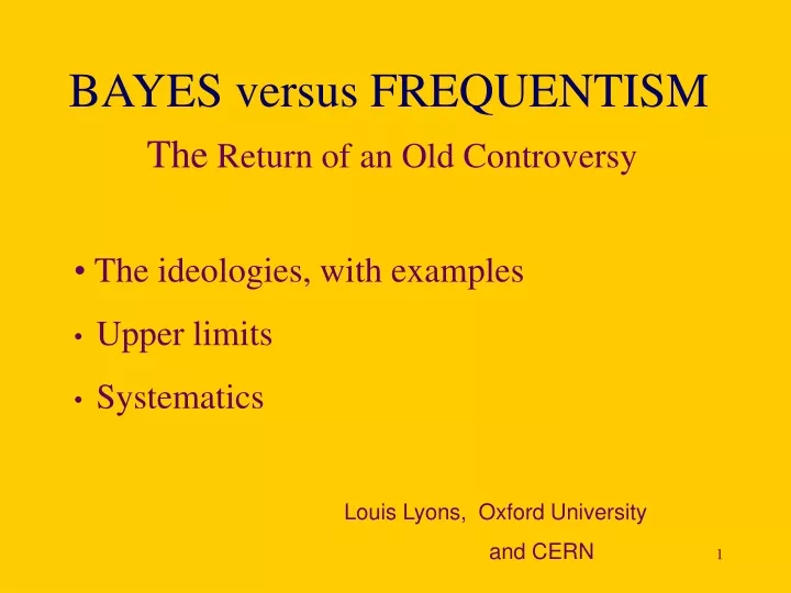 bayes versus frequentism