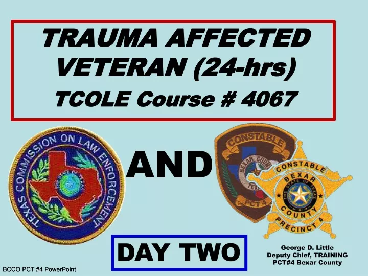 trauma affected veteran 24 hrs tcole course 4067