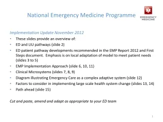 National Emergency Medicine Programme