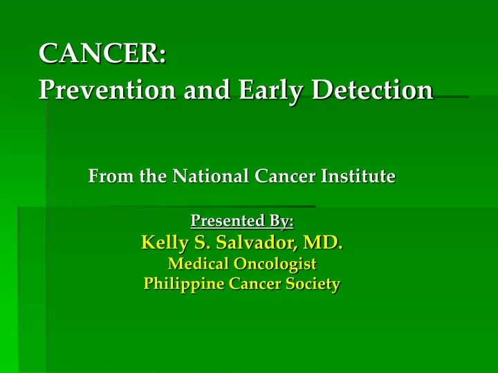 cancer prevention and early detection