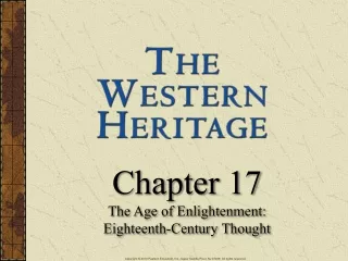 Chapter 17 The Age of Enlightenment: Eighteenth-Century Thought
