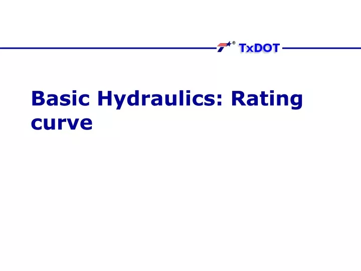 basic hydraulics rating curve