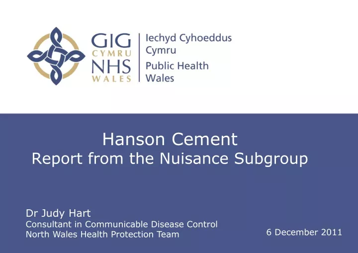 hanson cement report from the nuisance subgroup