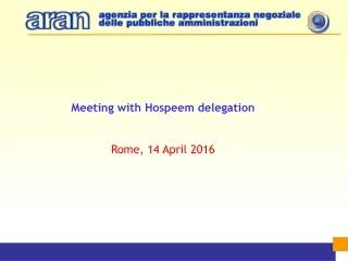 Meeting with Hospeem delegation  Rome, 14 April 2016