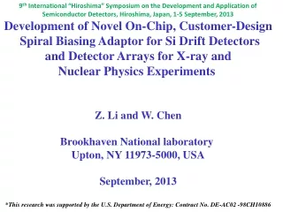 Development of Novel On-Chip, Customer-Design  Spiral Biasing Adaptor for Si Drift Detectors