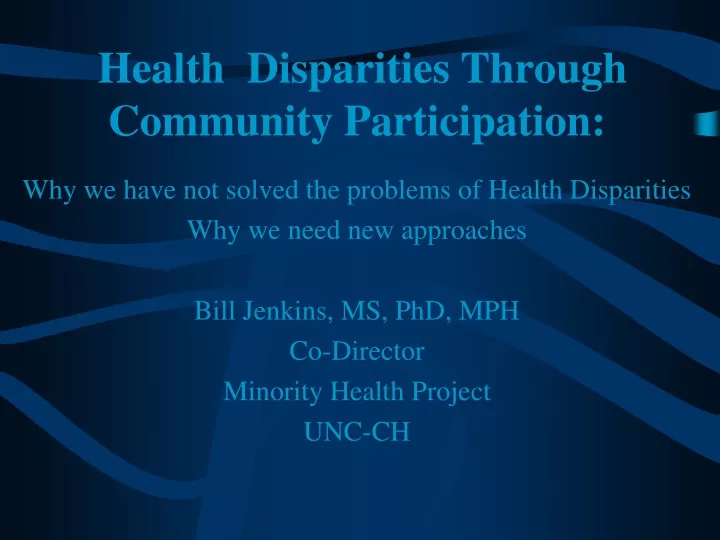 health disparities through community participation