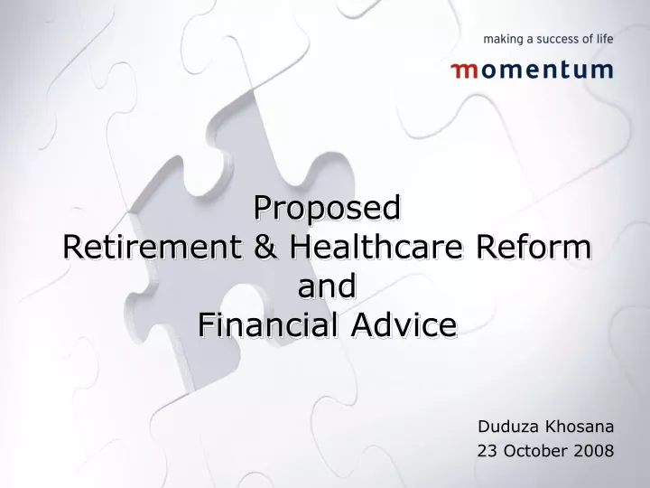 proposed retirement healthcare reform