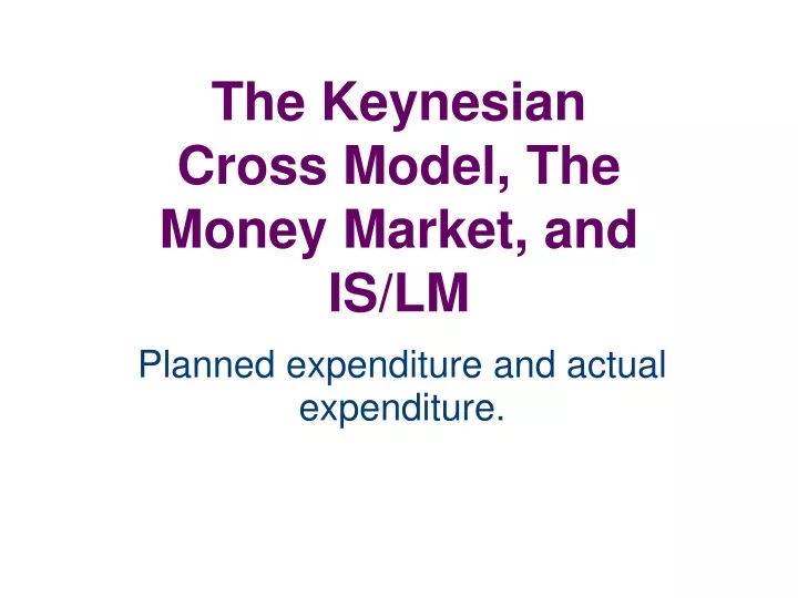 the keynesian cross model the money market and is lm