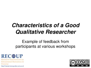 Characteristics of a Good Qualitative Researcher