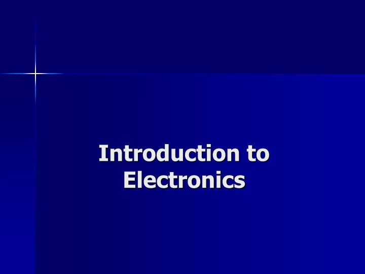 introduction to electronics