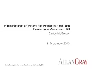 Public Hearings on Mineral and Petroleum Resources Development Amendment Bill