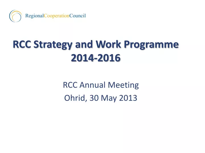 rcc strategy and work programme 2014 2016