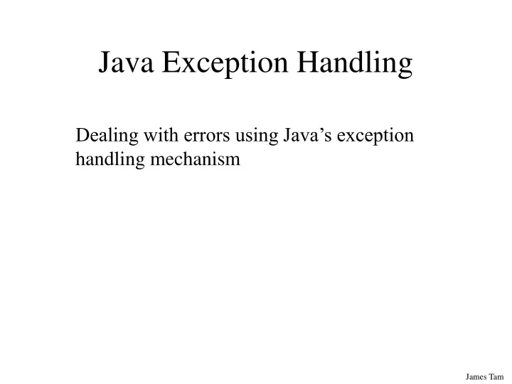 java exception handling