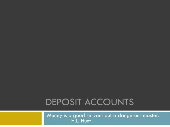 deposit accounts