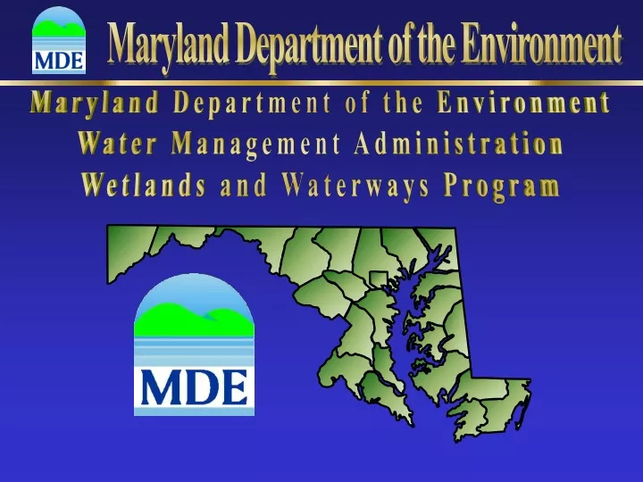 maryland department of the environment water