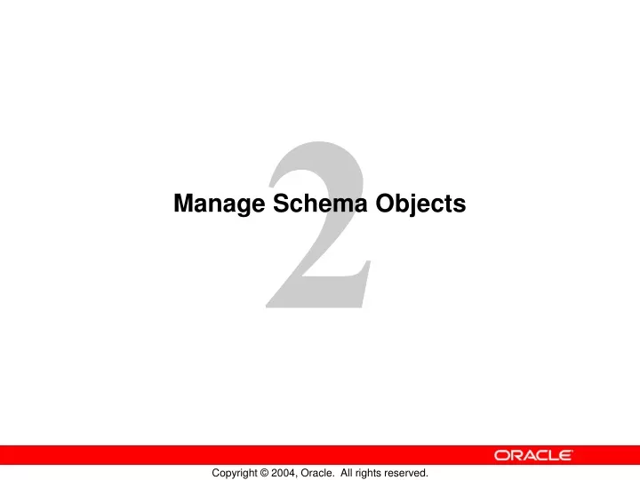 manage schema objects
