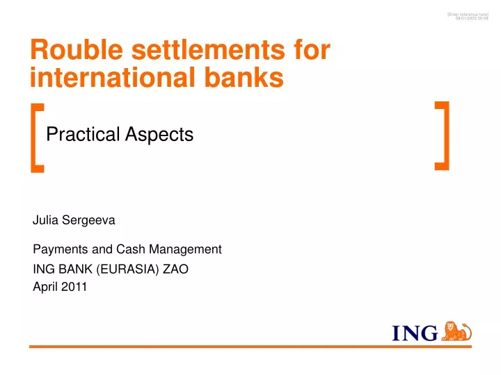 rouble settlements for international banks