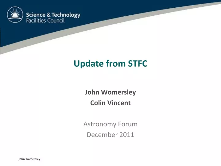 update from stfc
