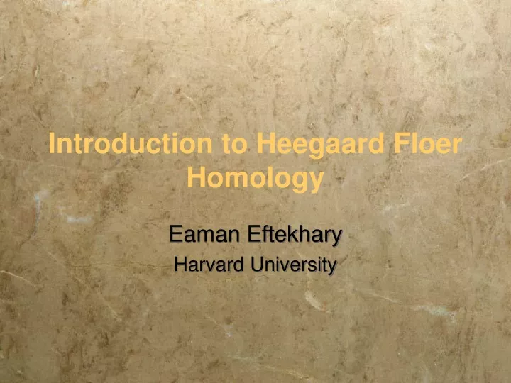 introduction to heegaard floer homology