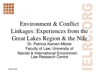 Environment &amp; Conflict Linkages: Experiences from the Great Lakes Region &amp; the Nile