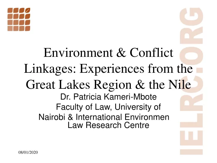 environment conflict linkages experiences from the great lakes region the nile