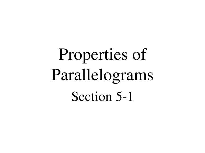 properties of parallelograms