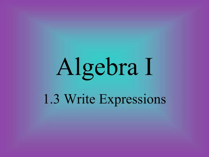 algebra i