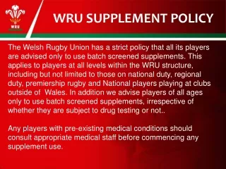 WRU SUPPLEMENT POLICY