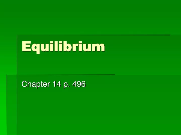 equilibrium