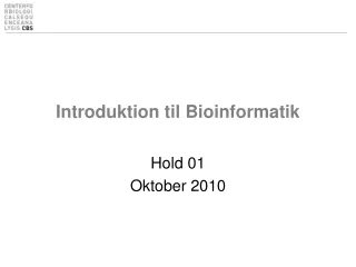 Introduktion til Bioinformatik