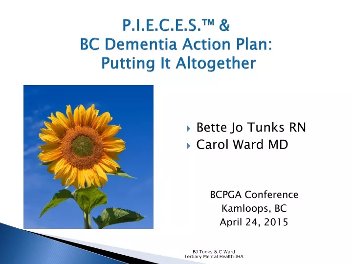 p i e c e s bc dementia action plan putting it altogether