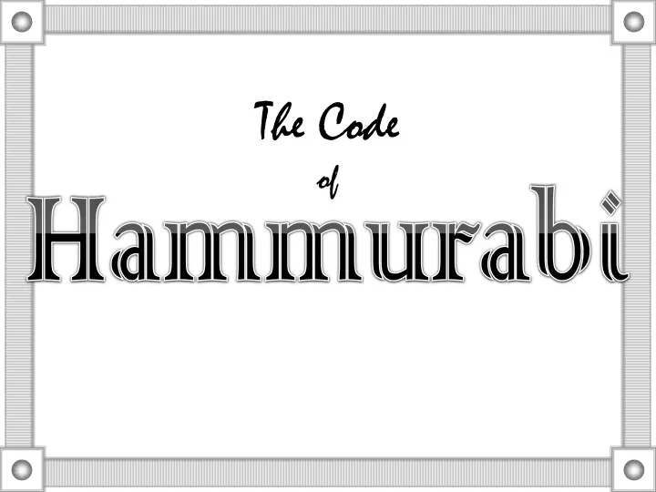 the code of