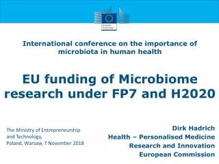 Dirk Hadrich Health – Personalised Medicine Research and Innovation European Commission