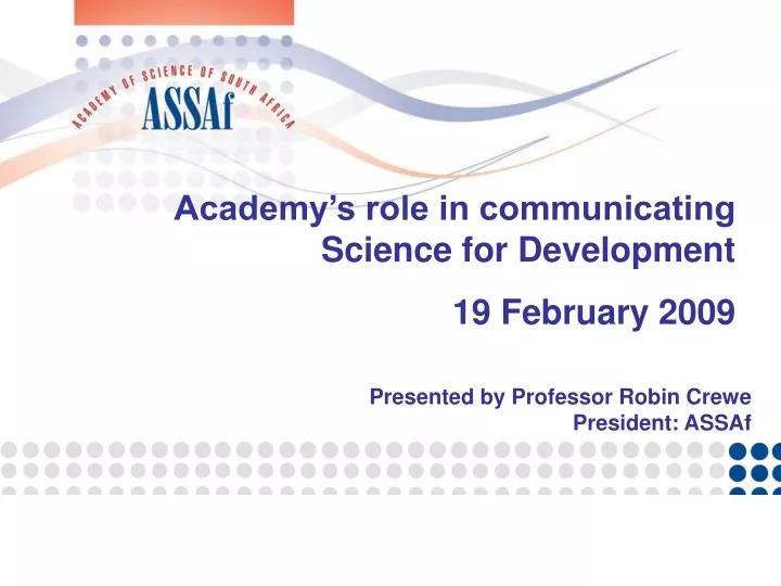 academy s role in communicating science