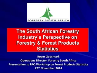 The South African Forestry Industry’s Perspective on Forestry &amp; Forest Products Statistics